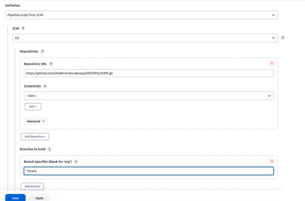 Pipeline integration with jenkinsfile